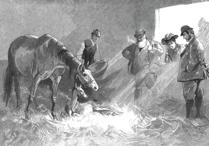 Framed Print : The Racing Season- Notes at Newmarket; Visitors to a Nursery, 1890. Creator: Unknown Framed Print : The Racing Season- Notes at Newmarket; Visitors to a Nursery, 1890. Creator: Unknown