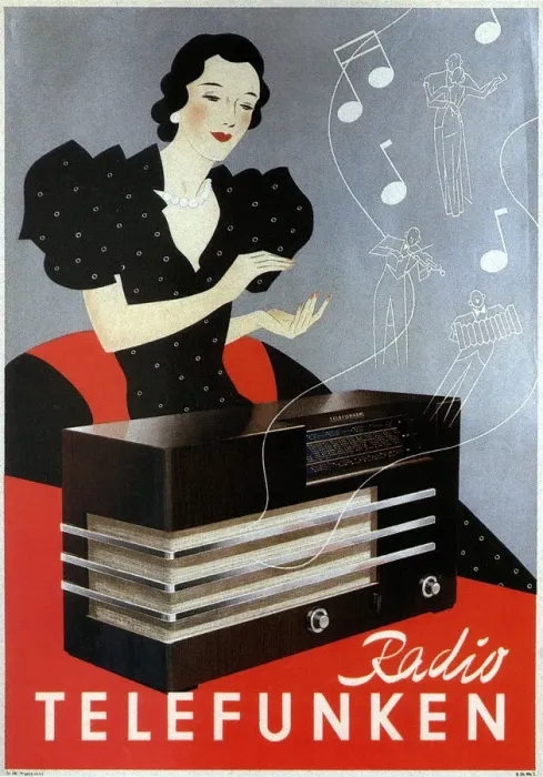 Framed Print : Radio Telefunken, 1935. Artist: Anonymous Framed Print : Radio Telefunken, 1935. Artist: Anonymous