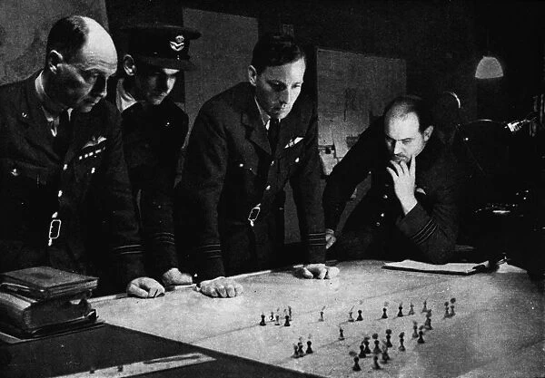 RAF Bomber Command operations room during a raid, 1941