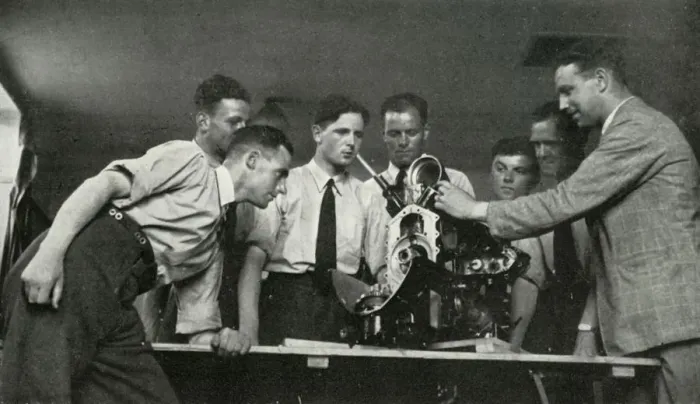 Framed Print : RAF personnel receiving aero-engine instruction, 1941. Creator: Charles Brown Framed Print : RAF personnel receiving aero-engine instruction, 1941. Creator: Charles Brown