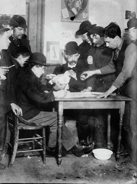 Framed Print : Raffle for goose Xmas [Christmas], 1910. Creator: Bain News Service