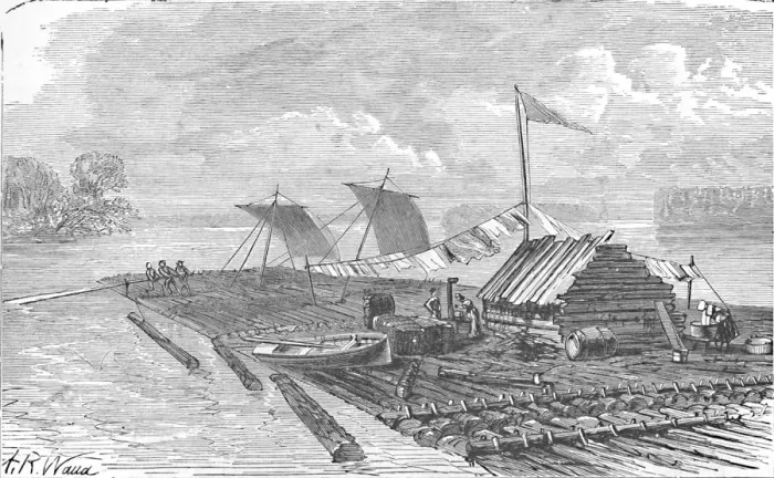 Framed Print : The Raft, 1883. Artist: Alfred Waud Framed Print : The Raft, 1883. Artist: Alfred Waud