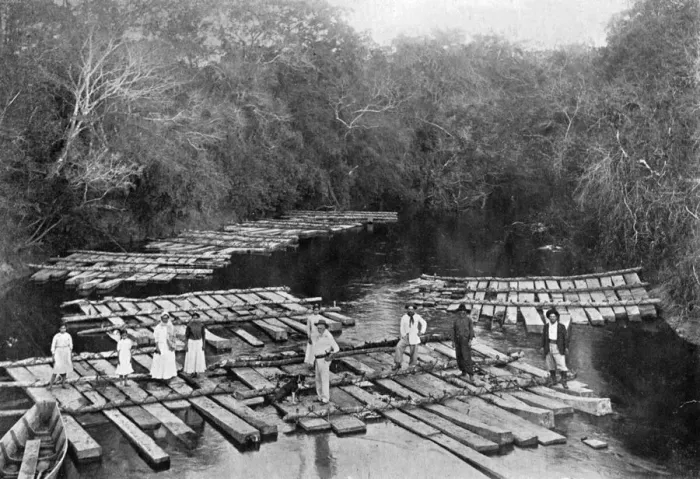Framed Print : Rafts on the Tebicuary-mi River, Paraguay, 1911 Framed Print : Rafts on the Tebicuary-mi River, Paraguay, 1911