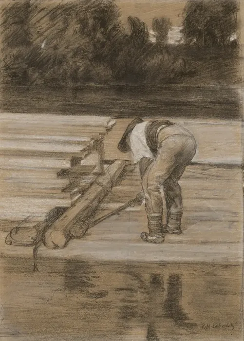 Framed Print : Raftsman, 1900-1905. Creator: Karol Miloslav Lehotsky Framed Print : Raftsman, 1900-1905. Creator: Karol Miloslav Lehotsky