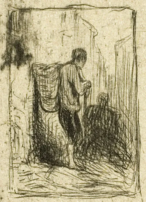 Framed Print : Rag-Picker, c. 1843. Creator: Charles Emile Jacque Framed Print : Rag-Picker, c. 1843. Creator: Charles Emile Jacque