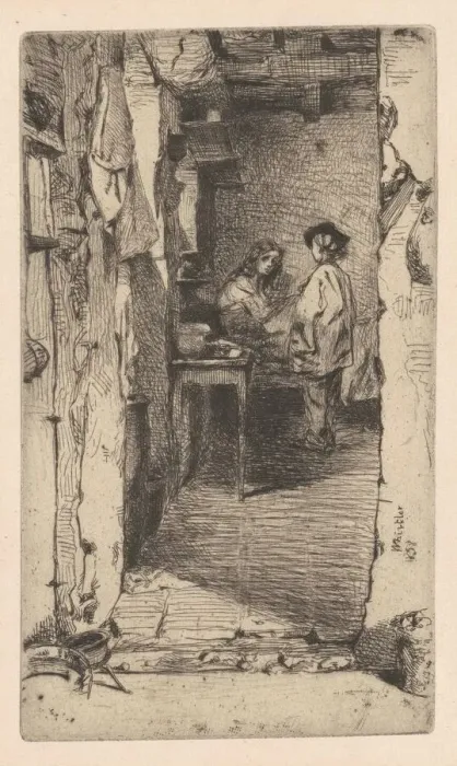 Framed Print : Rag Pickers, Quartier Mouffetard, Paris, 1858. Creator: James Abbott McNeill Whistler Framed Print : Rag Pickers, Quartier Mouffetard, Paris, 1858. Creator: James Abbott McNeill Whistler