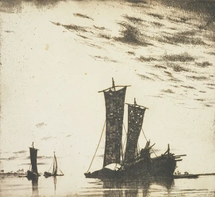 Framed Print : Ragged sails, 1925. Creator: Ernest Stephen Lumsden Framed Print : Ragged sails, 1925. Creator: Ernest Stephen Lumsden