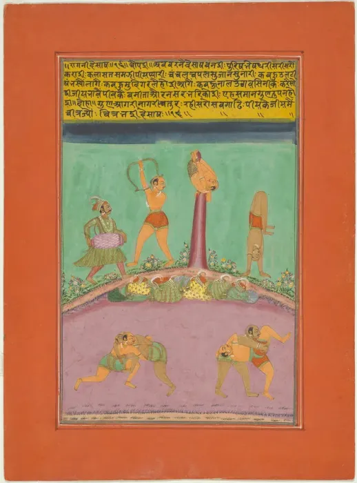 Framed Print : Ragini Desakh, Page from a Jaipur Ragamala Set, 1750 / 70. Creator: Unknown Framed Print : Ragini Desakh, Page from a Jaipur Ragamala Set, 1750 / 70. Creator: Unknown
