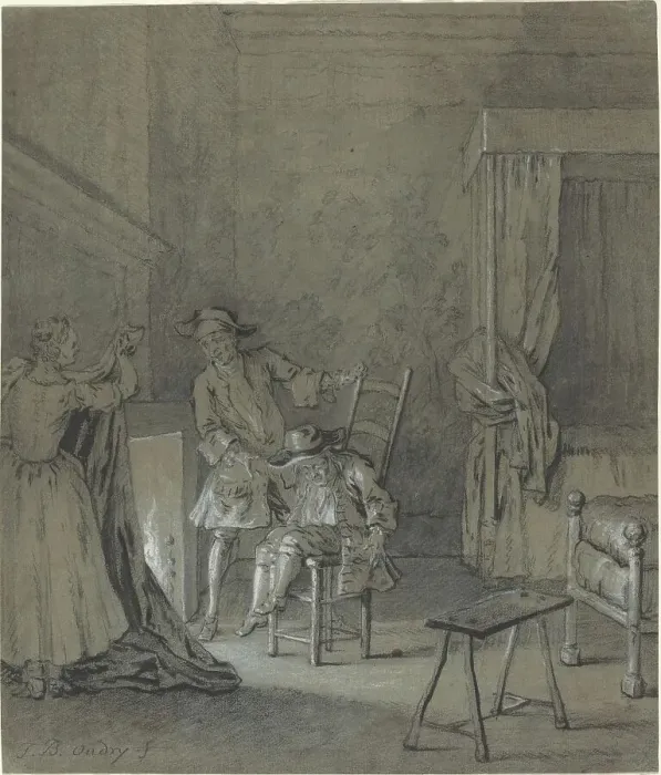 Framed Print : Ragotin enivré par La Rancune, 1726 / 1727. Creator: Jean-Baptiste Oudry Framed Print : Ragotin enivré par La Rancune, 1726 / 1727. Creator: Jean-Baptiste Oudry