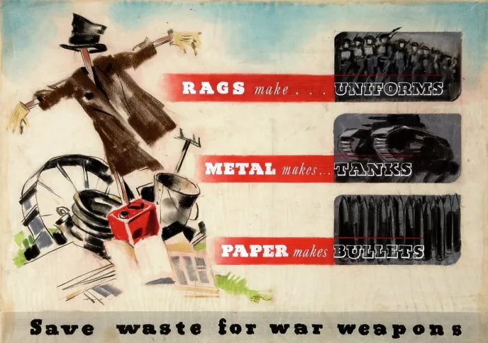 Framed Print : Rags make uniforms, metal makes tanks, paper makes bullets... WWII poster, between 1939 and 1946 Framed Print : Rags make uniforms, metal makes tanks, paper makes bullets... WWII poster, between 1939 and 1946