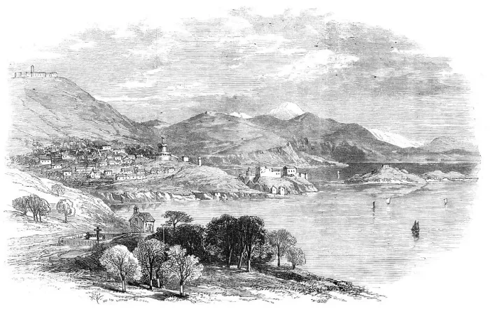 Framed Print : Ragusa, Dalmatia: view from the road between Ragusa and Gravoso, 1870. Creator: Unknown Framed Print : Ragusa, Dalmatia: view from the road between Ragusa and Gravoso, 1870. Creator: Unknown