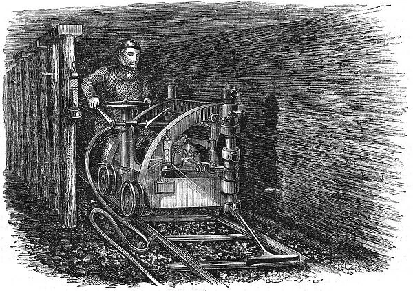 Rail mounted coal cutting machine, 1864