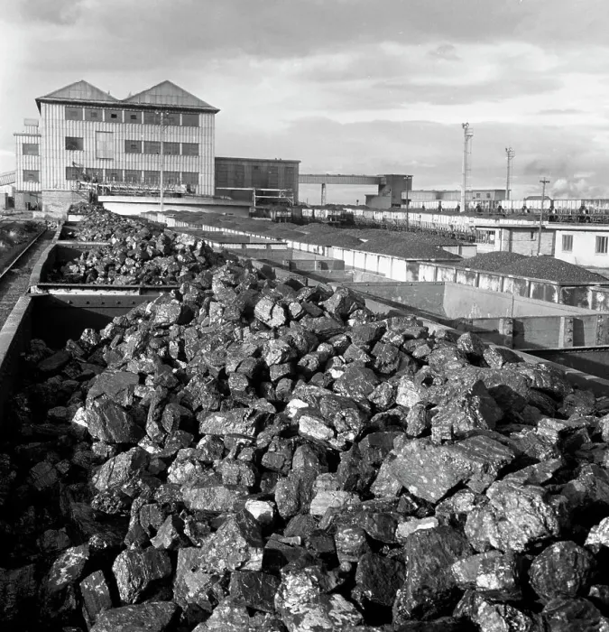 Framed Print : Rail trucks loaded with coal leaving Lynemouth Colliery, Northumberland, 1963. Artist Framed Print : Rail trucks loaded with coal leaving Lynemouth Colliery, Northumberland, 1963. Artist