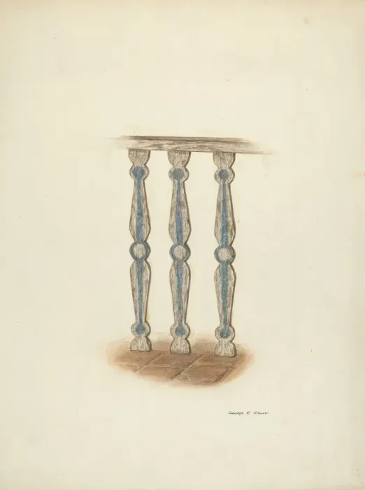 Framed Print : Railing, Detail of, c. 1939. Creator: George E. Rhone Framed Print : Railing, Detail of, c. 1939. Creator: George E. Rhone