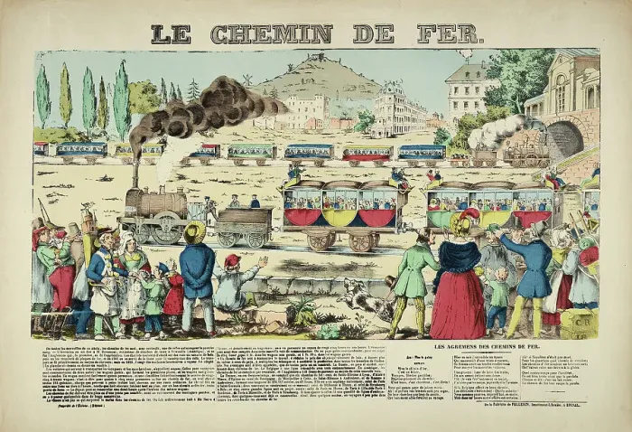 Framed Print : The railroad, 1838. Creator: Pellerin, Jean-Charles (1756-1836) Framed Print : The railroad, 1838. Creator: Pellerin, Jean-Charles (1756-1836)