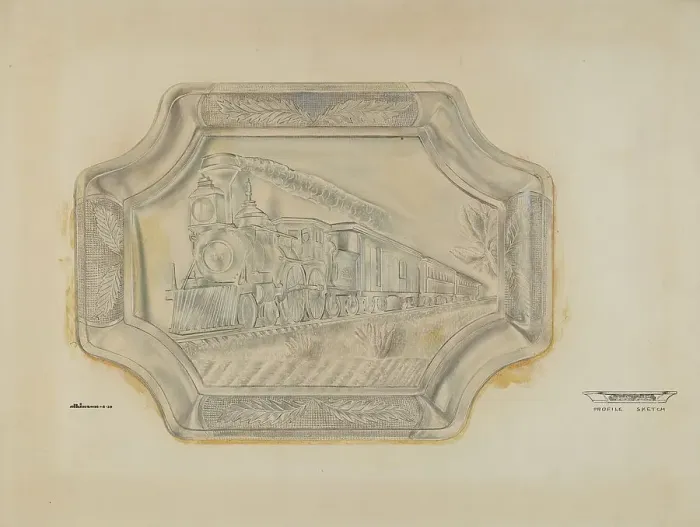 Framed Print : Railroad Platter, 1939. Creator: Ralph Atkinson Framed Print : Railroad Platter, 1939. Creator: Ralph Atkinson