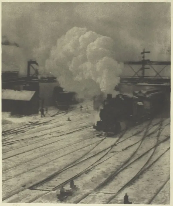 Framed Print : The Railroad Yard, Winter, 1903. Creator: Alfred Stieglitz Framed Print : The Railroad Yard, Winter, 1903. Creator: Alfred Stieglitz