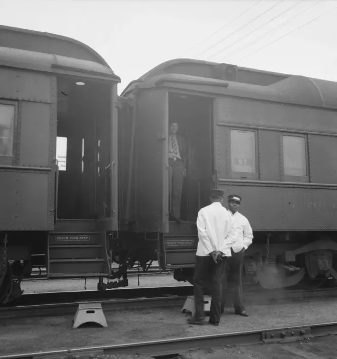 Framed Print : Railroad yards, Kearney, Nebraska, 1939. Creator: Dorothea Lange