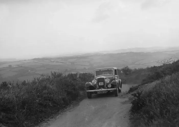Framed Print : Railton saloon competing in the MCC Torquay Rally, 1938. Artist: Bill Brunell Framed Print : Railton saloon competing in the MCC Torquay Rally, 1938. Artist: Bill Brunell
