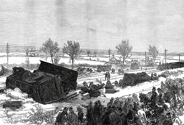 The Railway Accident at Abbotts Ripton, Huntingdon: general view of the scene of the accident, 1876. Creator: Crane