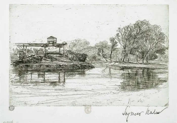 Framed Print : Railway Encroachment, 1864. Creator: Francis Seymour Haden Framed Print : Railway Encroachment, 1864. Creator: Francis Seymour Haden