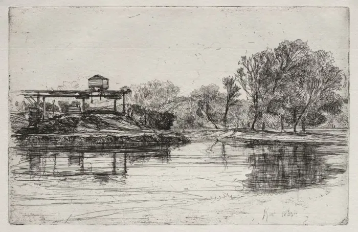 Framed Print : Railway Encroachment, 1864. Creator: Francis Seymour Haden (British, 1818-1910) Framed Print : Railway Encroachment, 1864. Creator: Francis Seymour Haden (British, 1818-1910)