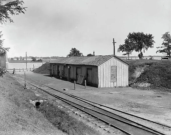 Railway station, Grosse Ile, Mich. between 1900 and 1910. Creator: William H. Jackson