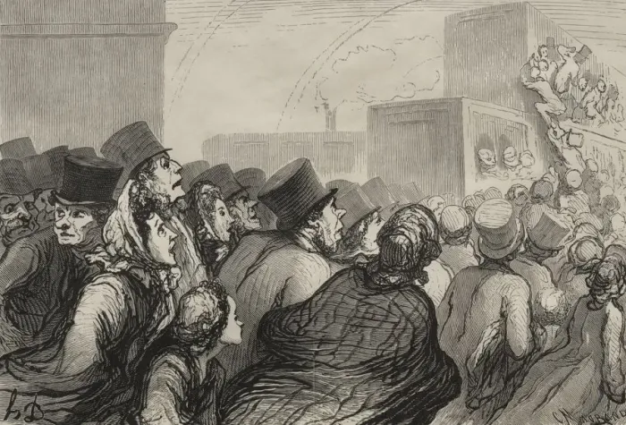 Framed Print : The Railway: The Sunday Excursion. Creator: Honore Daumier (French, 1808-1879) Framed Print : The Railway: The Sunday Excursion. Creator: Honore Daumier (French, 1808-1879)