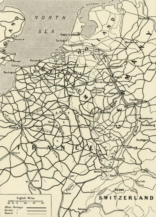Framed Print : Railway Systems of the Allies and Germany, 1916. Creator: Unknown Framed Print : Railway Systems of the Allies and Germany, 1916. Creator: Unknown