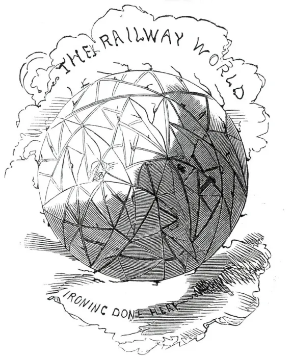 Framed Print : The Railway World - Ironing Done Here, 1845. Creator: Alfred Crowquill Framed Print : The Railway World - Ironing Done Here, 1845. Creator: Alfred Crowquill