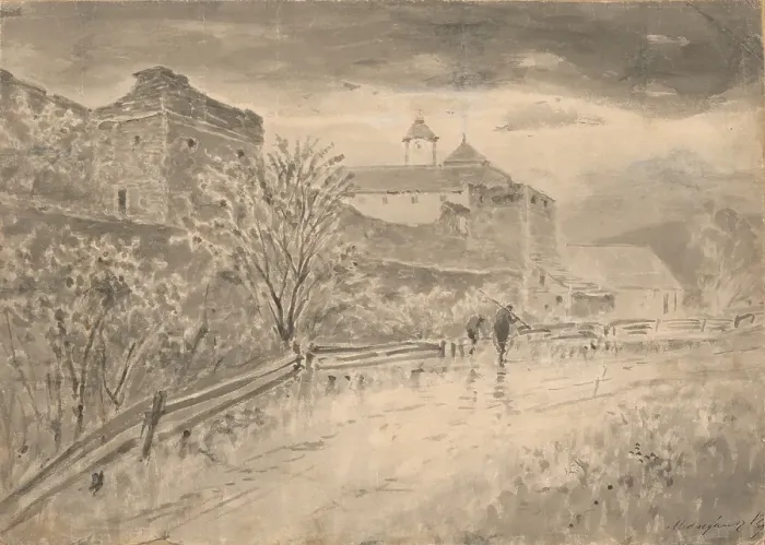 Framed Print : After the rain, 1880-1889. Creator: Ladislav Mednyanszky Framed Print : After the rain, 1880-1889. Creator: Ladislav Mednyanszky