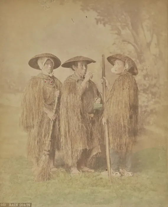 Framed Print : Rain Coats, about 1875-1890s. Creator: Adolfo Farsari