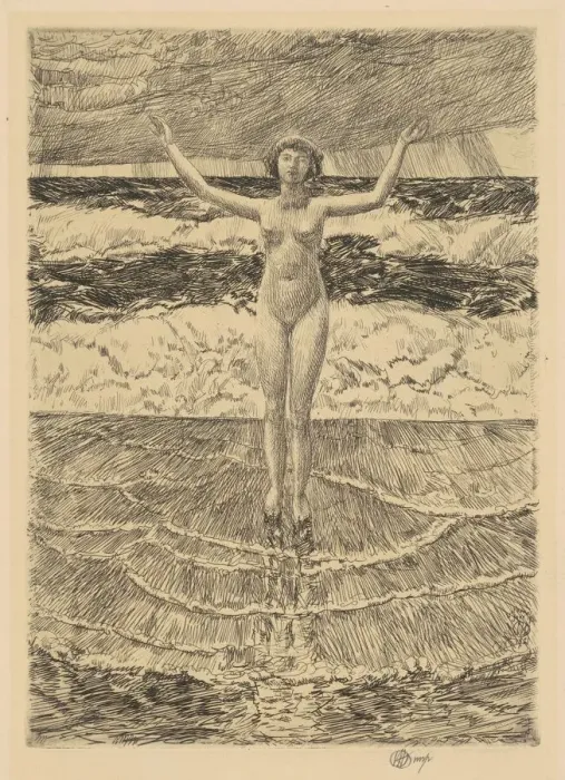 Framed Print : Rain Drops and Surf, 1921. Creator: Frederick Childe Hassam Framed Print : Rain Drops and Surf, 1921. Creator: Frederick Childe Hassam