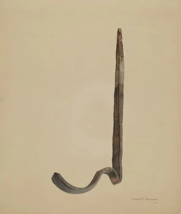 Framed Print : Rain Gutter Stirrup, 1939. Creator: Harold Ballerd Framed Print : Rain Gutter Stirrup, 1939. Creator: Harold Ballerd