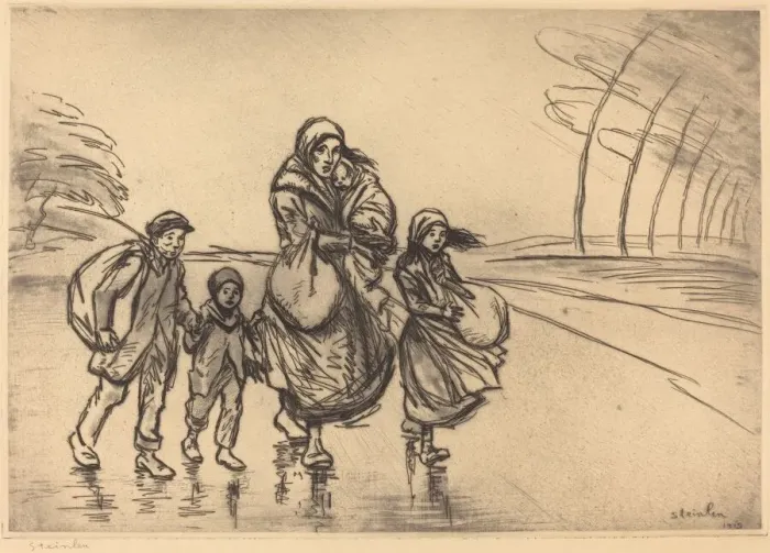 Framed Print : In the Rain: Mother and Children (Sous la pluie: La mere et les enfants), 1915 Framed Print : In the Rain: Mother and Children (Sous la pluie: La mere et les enfants), 1915