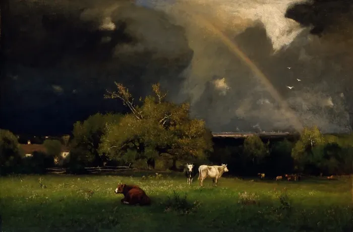Framed Print : The Rainbow, about 1878-1879. Creator: George Inness
