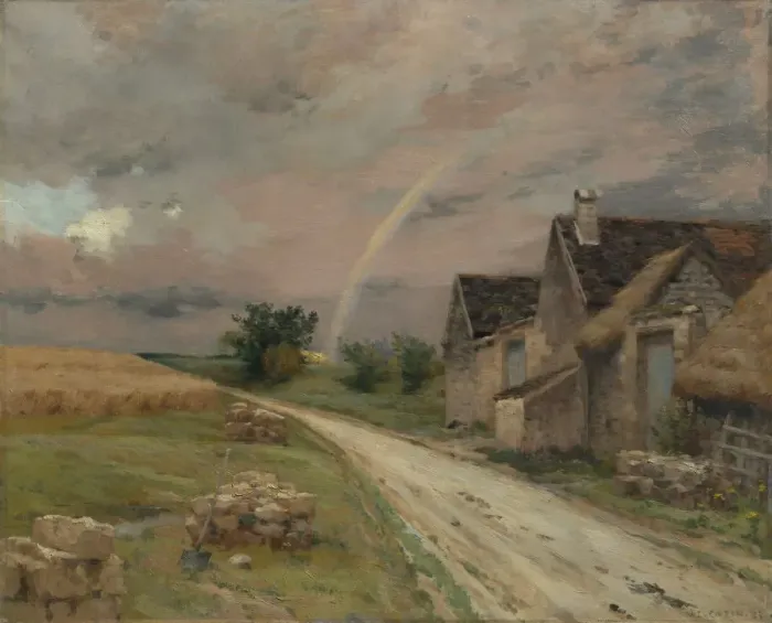 Framed Print : The Rainbow, Acheres la Foret, 1883. Creator: Jean-Charles Cazin (French, 1841-1901) Framed Print : The Rainbow, Acheres la Foret, 1883. Creator: Jean-Charles Cazin (French, 1841-1901)