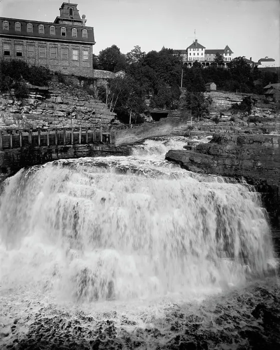 Framed Print : Rainbow Falls, Ausable Chasm, N.Y. between 1900 and 1905. Creator: Unknown Framed Print : Rainbow Falls, Ausable Chasm, N.Y. between 1900 and 1905. Creator: Unknown
