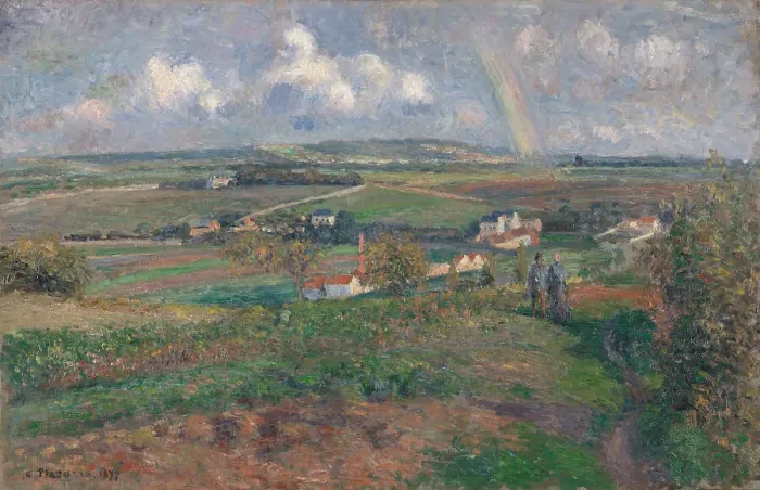 Framed Print : The rainbow, Pontoise, 1877. Creator: Pissarro, Camille (1830-1903) Framed Print : The rainbow, Pontoise, 1877. Creator: Pissarro, Camille (1830-1903)