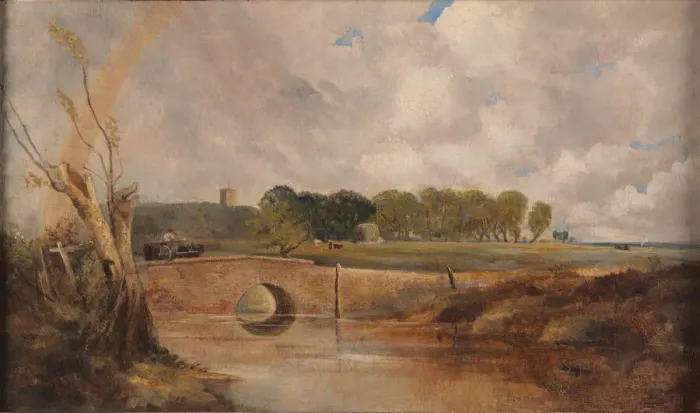 Framed Print : A Rainbow - View of the Stour, ca. 1845. Creator: Lionel Constable Framed Print : A Rainbow - View of the Stour, ca. 1845. Creator: Lionel Constable