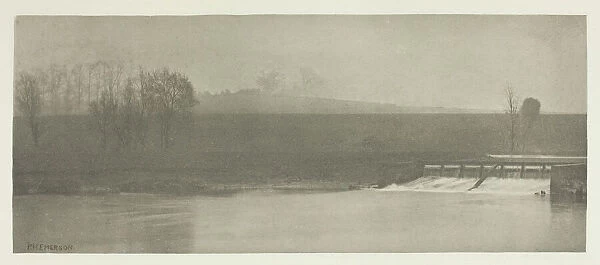 A Rainy Day at Flanders Weir, 1880s. Creator: Peter Henry Emerson