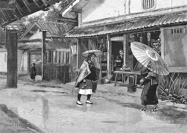 A Rainy Day in Japan, 1891. Creators: Unknown, Charles Edwin Fripp