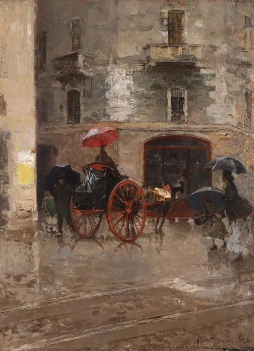 Framed Print : Rainy day in Milan Framed Print : Rainy day in Milan