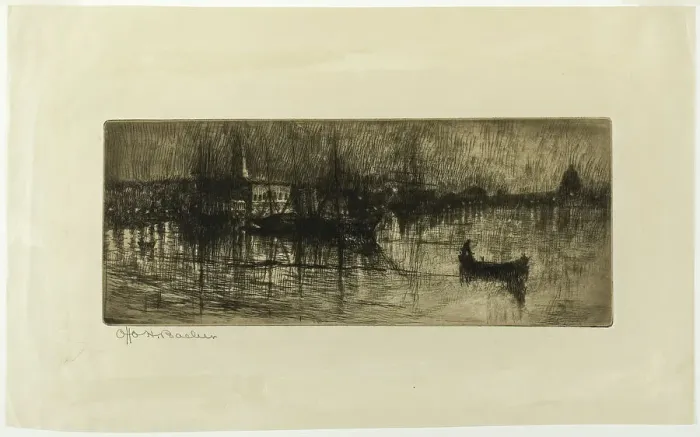 Framed Print : Rainy Night, 1880 / 1882. Creator: Otto Henry Bacher Framed Print : Rainy Night, 1880 / 1882. Creator: Otto Henry Bacher
