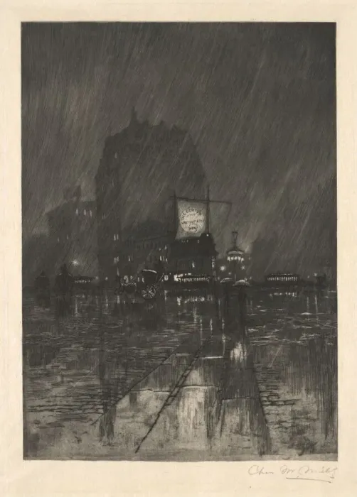 Framed Print : A Rainy Night, Madison Square, 1890. Creator: Charles Frederick William Mielatz Framed Print : A Rainy Night, Madison Square, 1890. Creator: Charles Frederick William Mielatz