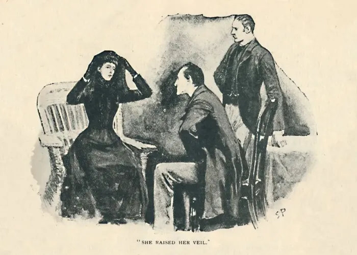 Framed Print : She Raised Her Veil, 1892. Artist: Sidney E Paget