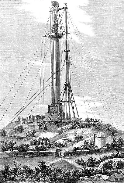 Raising the Anglesey statue to the top of the column erected to the memory of the late Marquis... 1 Creator: Unknown