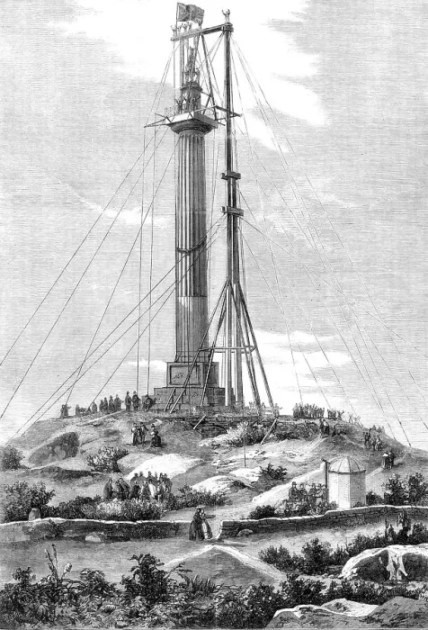Framed Print : Raising the Anglesey statue to the top of the column erected to the memory of the late Marquis... 1 Creator: Unknown Framed Print : Raising the Anglesey statue to the top of the column erected to the memory of the late Marquis... 1 Creator: Unknown
