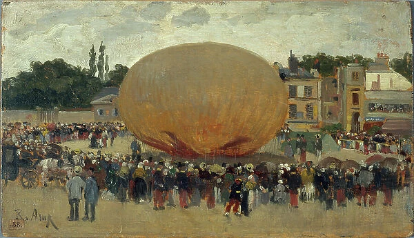 Raising a balloon, c1880. Creator: Raoul Arus