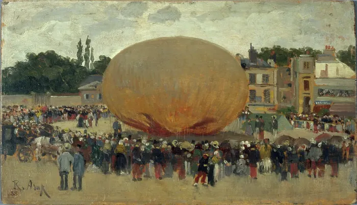 Framed Print : Raising a balloon, c1880. Creator: Raoul Arus Framed Print : Raising a balloon, c1880. Creator: Raoul Arus